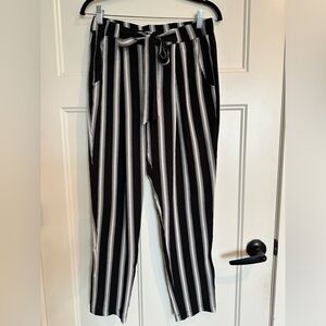 Black and White Striped Pants